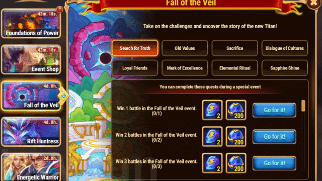 [Hero Wars Guide] Fall of the Veil Tasks and Rewards