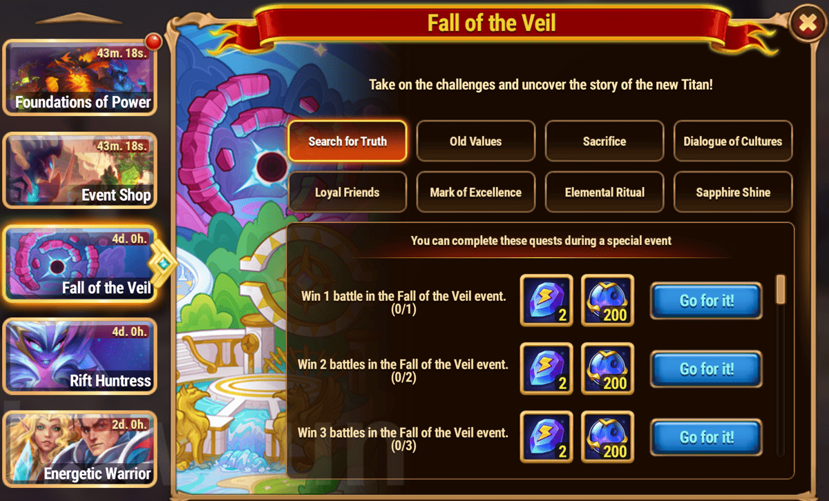 [Hero Wars Guide] Fall of the Veil Tasks and Rewards