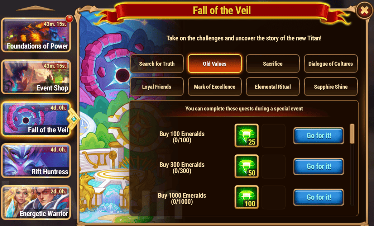 [Hero Wars Guide] Fall of the Veil Tasks and Rewards