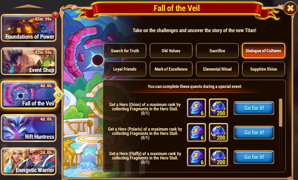 [Hero Wars Guide] Fall of the Veil Tasks and Rewards