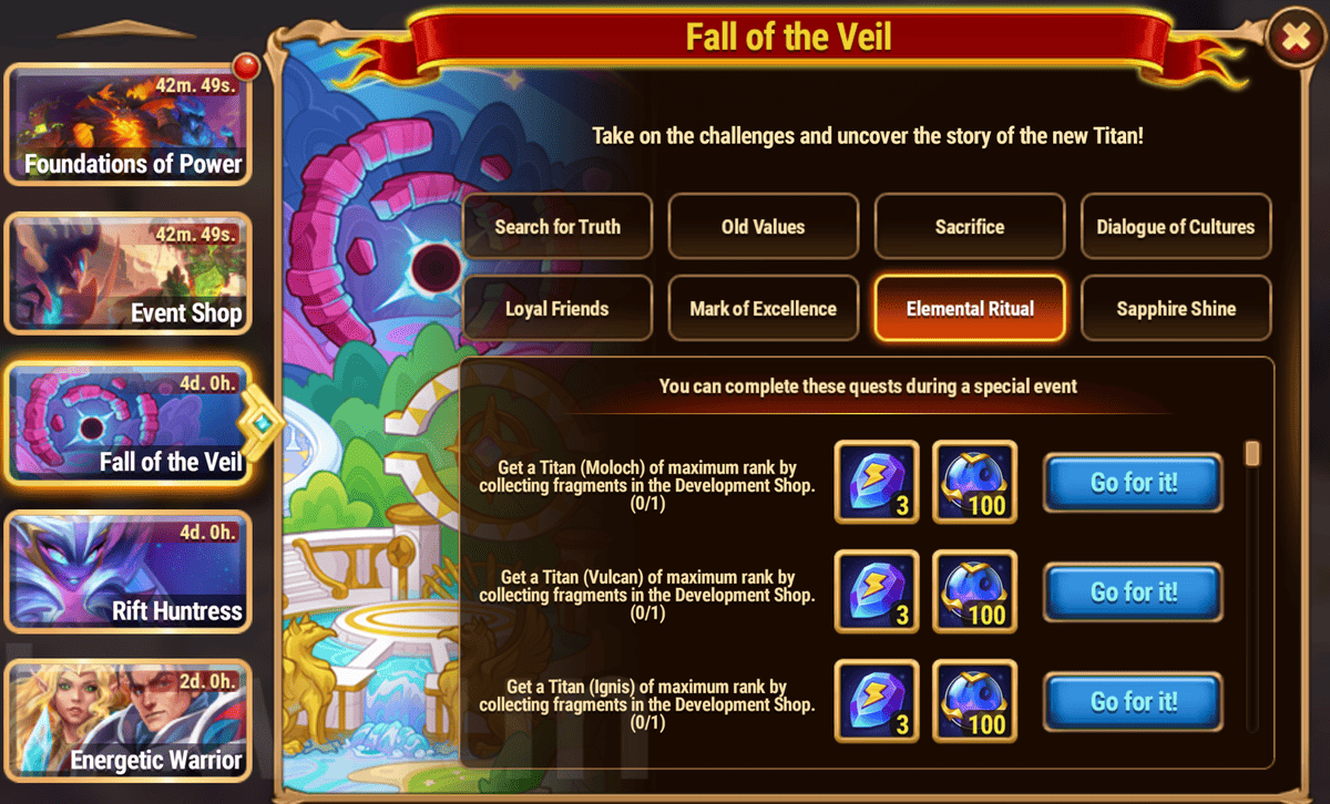 [Hero Wars Guide] Fall of the Veil Tasks and Rewards