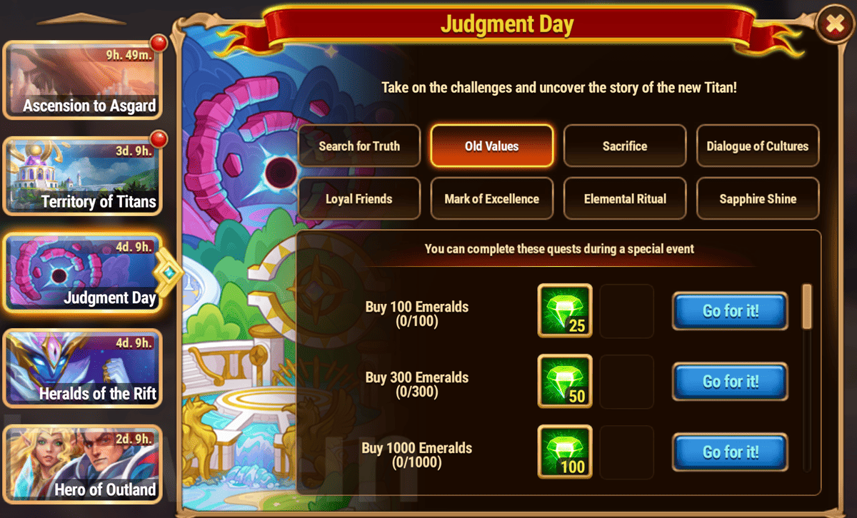 [Hero Wars Guide] Judgment Day Tasks and Rewards