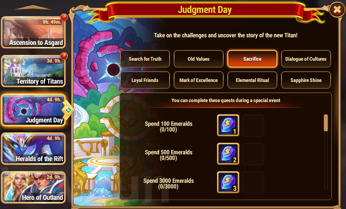 [Hero Wars Guide] Judgment Day Tasks and Rewards