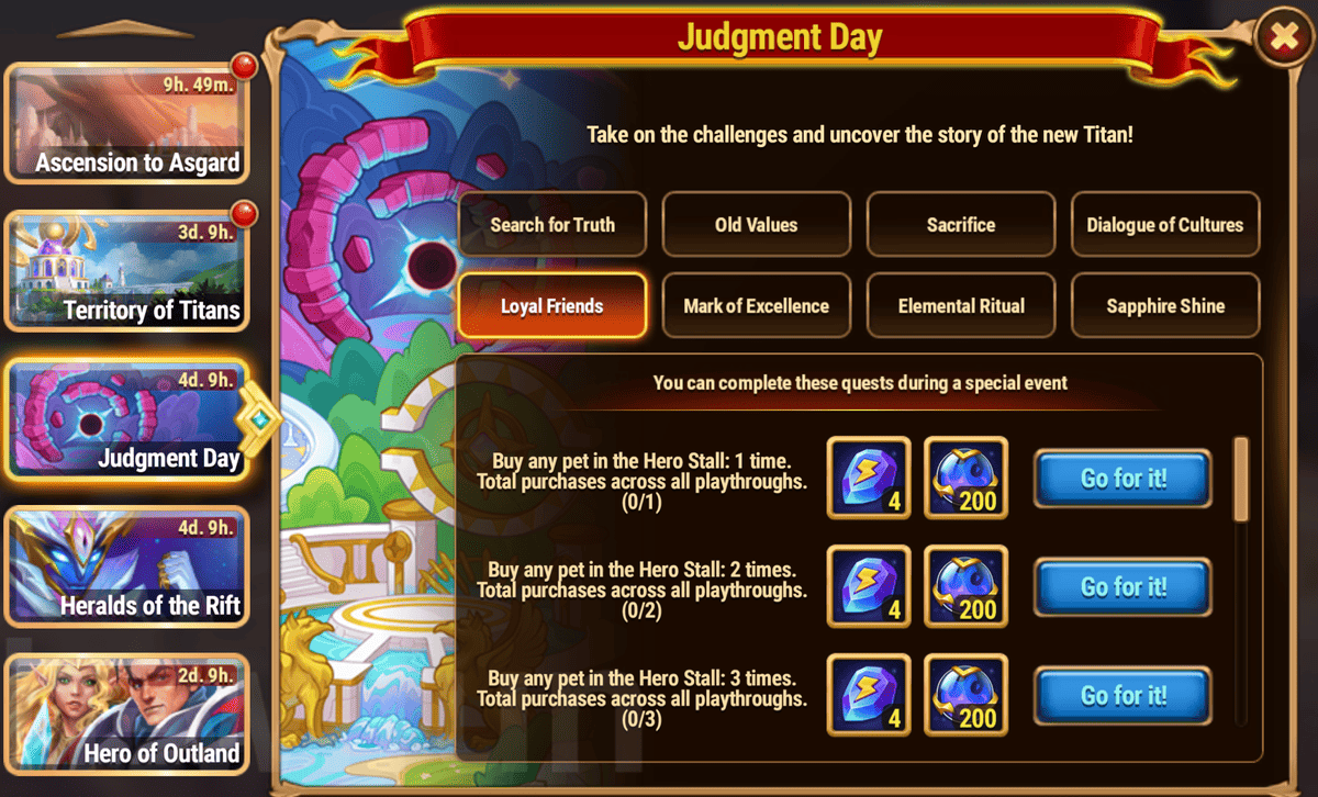 [Hero Wars Guide] Judgment Day Tasks and Rewards