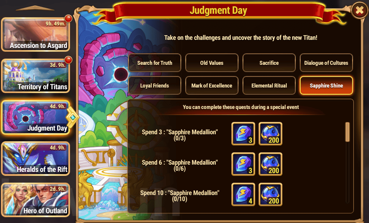 [Hero Wars Guide] Judgment Day Tasks and Rewards