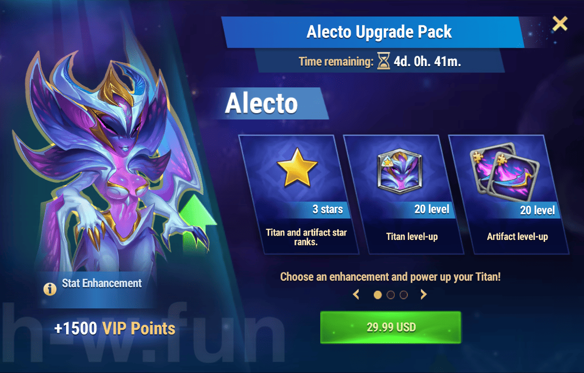 [Hero Wars Guide] Titan Upgrade Pack Alecto