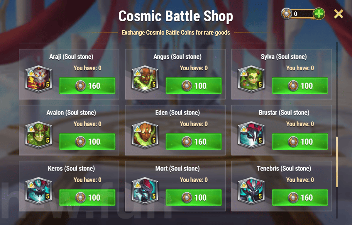 [Hero Wars Guide] Cosmic Battle Titan Edition Shop Ver2