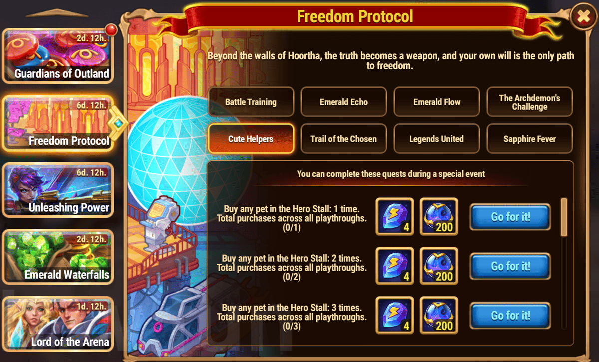 [Hero Wars Guide] Freedom Protocol Tasks and Rewards