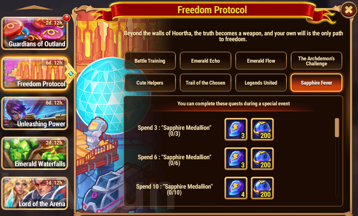 [Hero Wars Guide] Freedom Protocol Tasks and Rewards