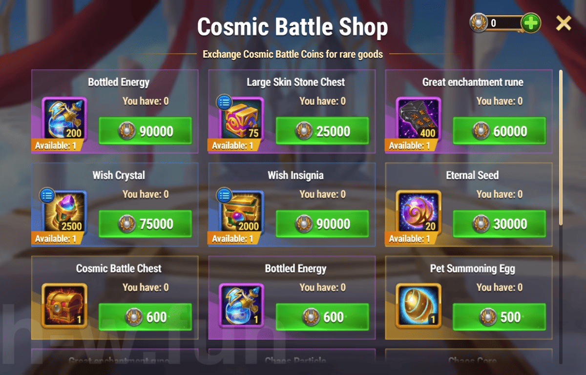 [Hero Wars Guide] Cosmic Battle Shop