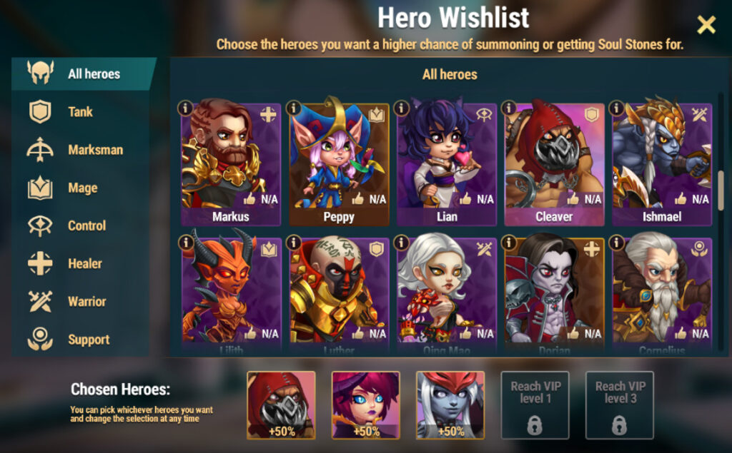 [Hero Wars] Hero Wishlist
