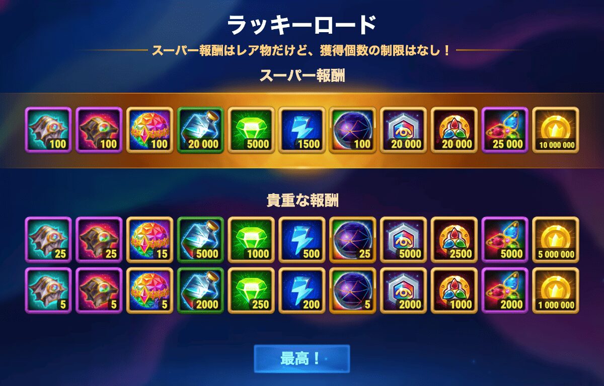 [Hero Wars攻略]ラッキーロード