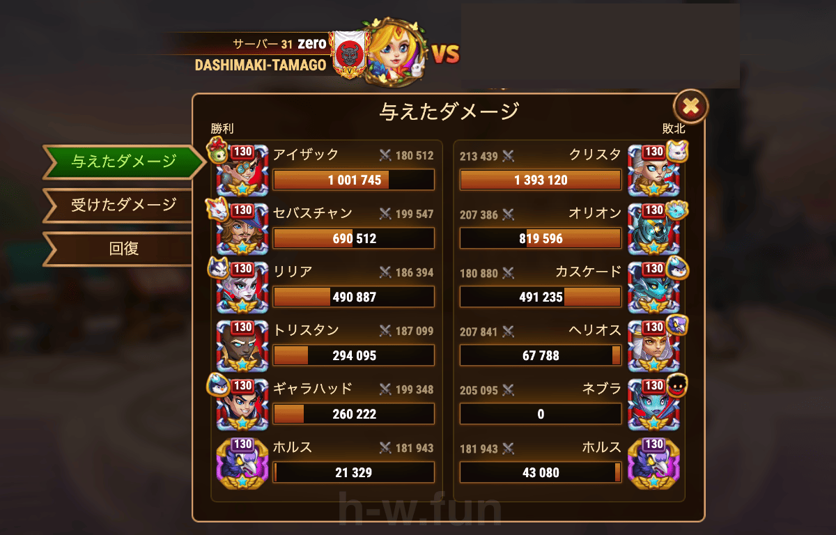 [Hero Wars攻略]征服エリアでの活躍チーム（2025年末）