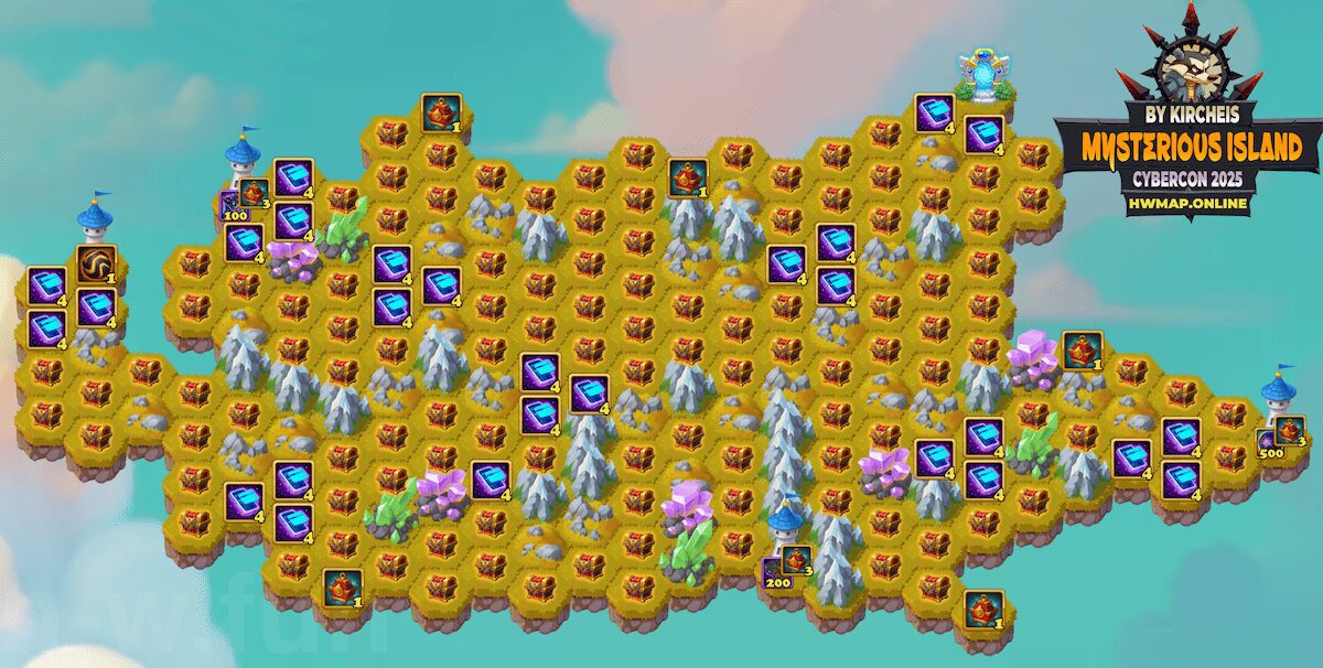 [Hero Wars攻略]謎の島2025 サイバーコンMAP