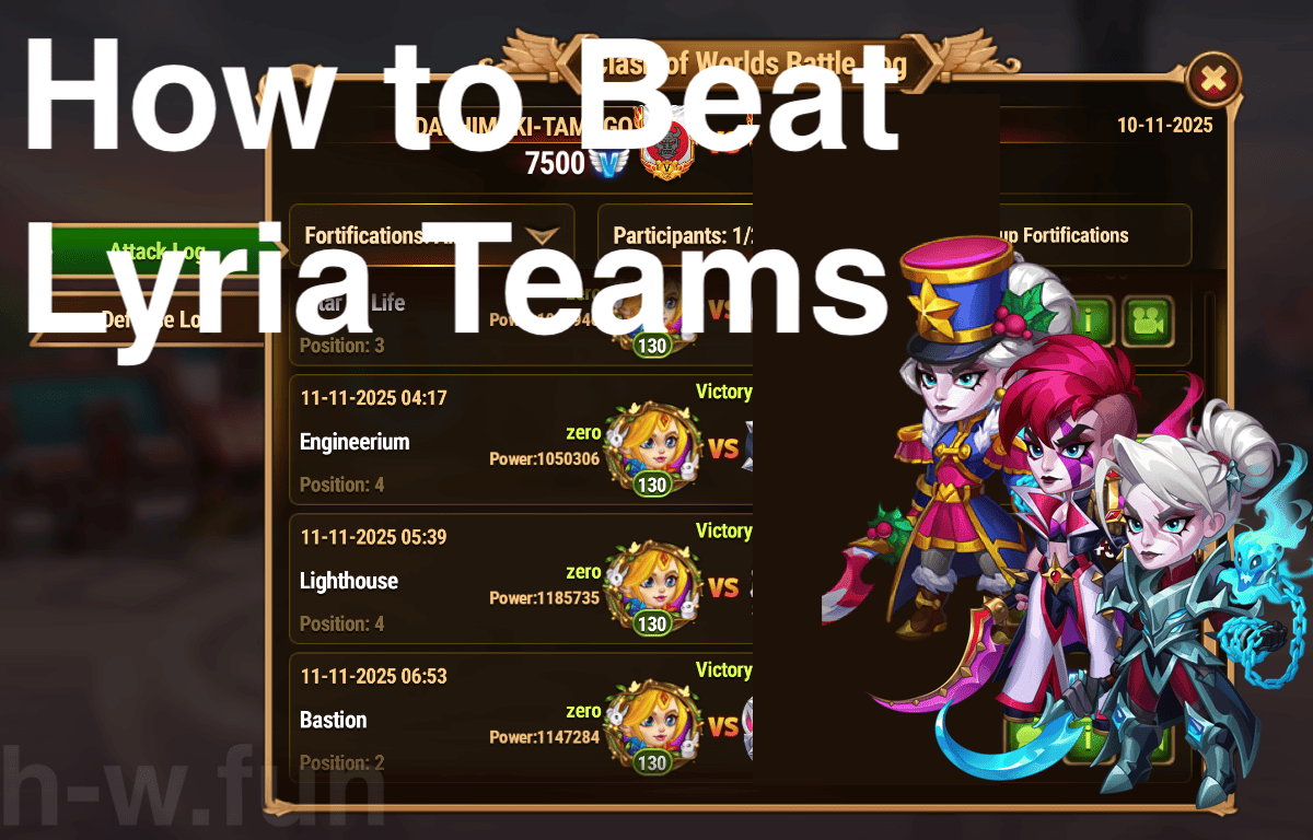 [Hero Wars攻略]CoWでリリアに３回勝つ方法