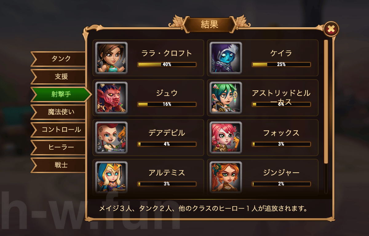 [Hero Wars攻略]宇宙バトル#14投票結果