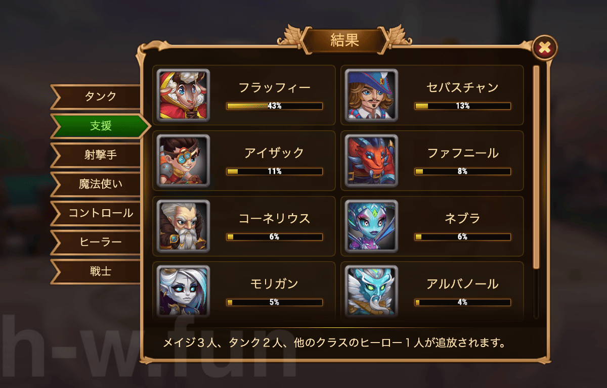 [Hero Wars攻略]宇宙バトル#15投票結果