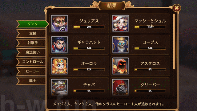 [Hero Wars攻略]宇宙バトル#16投票結果