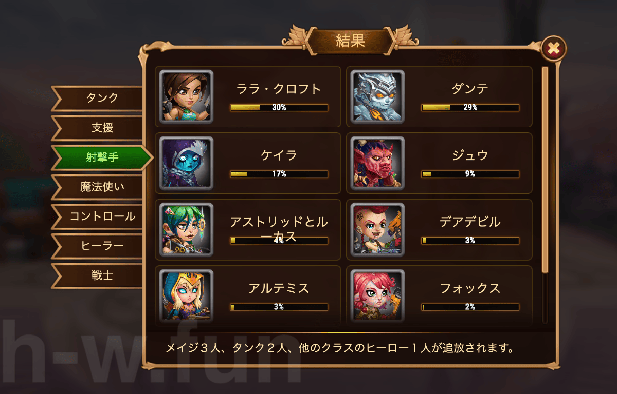 [Hero Wars攻略]宇宙バトル#16投票結果